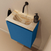 MONDIAZ TURE-DLUX Meuble de toilettes 40 cm Jeans. EDEN lavabo Frappe position milieu. Sans trou de robinet. SW1102798