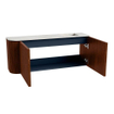 Mondiaz JOYA-DLUX 101.6cm meuble de toilette - arrondi gauche couleur Ruby - Vasque FAYE position Droite 1 trou de robinet couleur Opalo. SW1423732