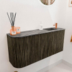 Mondiaz JOYA-DLUX 91.6cm meuble de salle de bains - arrondi gauche couleur Shadow - Vasque FAYE position Droite 1 trou de robinet couleur Sombra. SW1425235