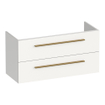 BRAUER Trust wastafelonderkast ondiep 100 excl. opbouwgrepen 2 softclose lades en 1 sifon uitsparing - mat wit SW1204113