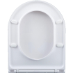 QeramiQ Dely Swirl Toiletset - 36.3x51.7cm - Geberit UP320 Burda inbouwreservoir - slim zitting - mat witte metalen bedieningsplaat - ronde knoppen - wit glans SW1126099