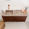 Mondiaz JOYA-DLUX 80cm toiletmeubel - kleur Ruby - Wastafel FAYE positie Links Zonder kraangat kleur Arena. SW1425271
