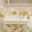 Mondiaz TYNE fontein - 60x23x12cm - wasbak rechts - 1 kraangat - solid surface Talc mat SW704674