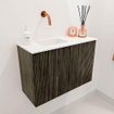 Mondiaz JOYA 60cm toiletmeubel - kleur Shadow - Wastafel FAYE positie Links Zonder kraangat kleur Talc. SW1421401