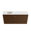 MONDIAZ TURE-DLUX Meuble toilette - 100cm - Rust - EDEN - vasque Ostra - position gauche - 1 trou de robinet SW1105052