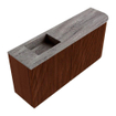 Mondiaz JOYA-DLUX Meuble de toilette 91,6cm - arrondi droit couleur Ruby - Vasque FAYE position Gauche Sans trou de robinet couleur Oza SW1425538