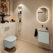 MONDIAZ TURE-DLUX Meuble toilette - 40cm - Greey - EDEN - vasque Ostra - position centrale - sans trou de robinet SW1104894