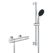 GROHE Precision Start Doucheset - thermostatische douchekraan - met glijstangset - 60cm - ronde handdouche - 1 straalsoort - gladde doucheslang - chroom SW1028143