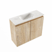 MONDIAZ TURE-DLUX Meuble toilette - 60cm - Washed Oak - EDEN - vasque Ostra - position centrale - 1 trou de robinet SW1105127