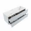 MONDIAZ VICA-DLUX Ensemble meuble de salle de bains - 130cm - meuble bas clay - 4 tiroirs - lavabo encastré cloud à droite - 1 trou de robinet - version haute 60cm - frape SW1089178