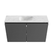 MONDIAZ TURE-DLUX Meuble toilette - 80cm - Dark Grey - EDEN - vasque Opalo - position centrale - 1 trou de robinet SW1104298