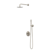IVY Pact Regendoucheset - inbouw - 2-weg stop-omstel - 40cm wandarm - 20cm slim hoofddouche rond - houder met uitlaat - 150cm doucheslang - staafmodel handdouche - Geborsteld nickel PVD SW1035212