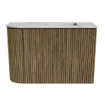 Mondiaz JOYA-DLUX Meuble de toilette 61,6cm - arrondi gauche couleur Dusk - Vasque FAYE position droite Sans trou de robinet couleur Glace. SW1423169
