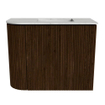 Mondiaz JOYA-DLUX 51.6cm toiletmeubel - ronding links kleur Walnut - Wastafel FAYE positie Rechts Zonder kraangat kleur Opalo. SW1422523