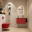 MONDIAZ TURE-DLUX Meuble toilette - 80cm - Fire - EDEN - vasque Glace - position centrale - 1 trou de robinet SW1103273