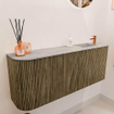 Mondiaz JOYA-DLUX Meuble de salle de bains - 101,6 cm - arrondi gauche couleur Dusk - Vasque FAYE position droite 1 trou de robinet couleur Glace. SW1423170