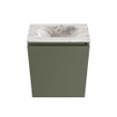 MONDIAZ TURE-DLUX Meuble de toilettes 40 cm Army. Lavabo EDEN Glace position centrale. Sans trou de robinet. SW1103159