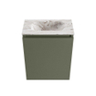MONDIAZ TURE-DLUX Meuble toilette - 40cm - Army - EDEN - vasque Glace - position centrale - sans trou de robinet SW1103159