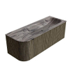 MONDIAZ KURVE-DLUX Meuble de salle de bains 125cm arrondi à gauche couleur Shadow avec 1 tiroir et 1 porte. Lavabo BIG MEDIUM à droite sans trou de robinet Sombra. SW1433757