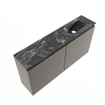 MONDIAZ TURE-DLUX Meuble toilette - 100cm - Smoke - EDEN - vasque Lava - position droite - sans trou de robinet SW1104084