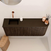 Mondiaz JOYA 101.6cm meuble de salle de bains - arrondi droit couleur Walnut - Vasque FAYE position Gauche Sans trou de robinet couleur Urban. SW1421361