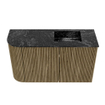 Mondiaz JOYA-DLUX 71.6cm toiletmeubel - ronding links kleur Dusk - Wastafel FAYE positie Rechts 1 kraangat kleur Lava. SW1423239