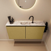 MONDIAZ TURE-DLUX Meuble toilette - 100cm - Oro - EDEN - vasque Glace - position centrale - 1 trou de robinet SW1103414