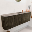 Mondiaz JOYA-DLUX Meuble de salle de bains 123.2cm - arrondi gauche et droite couleur Shadow - Vasque FAYE position Milieu 1 trou de robinet couleur Oza SW1425085