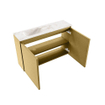 MONDIAZ TURE-DLUX Meuble WC 80cm Oro. EDEN lavabo Frappe position gauche. Avec 1 trou de robinet. SW1102927