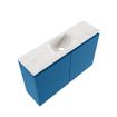 MONDIAZ TURE-DLUX Meuble toilette - 80cm - Jeans - EDEN - vasque Ostra - position centrale - sans trou de robinet SW1104876