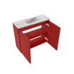 MONDIAZ TURE-DLUX Meuble toilette - 60cm - Fire - EDEN - vasque Glace - position centrale - sans trou de robinet SW1103265