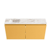 MONDIAZ TURE-DLUX meuble de toilettes 100cm Ocher. EDEN lavabo Frappe position gauche. Avec 1 trou de robinet. SW1102871