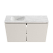 MONDIAZ TURE-DLUX Meuble de toilettes 80 cm Linen. Lavabo EDEN Opalo position gauche. Sans trou de robinet. SW1104409