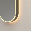 Saniclass Shine Spiegelkast - 45x140x14cm - ovaal - indirecte verlichting LED - spiegelverwarming - zwart SW1471813