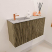 Mondiaz JOYA-DLUX 70cm toiletmeubel - kleur Dusk - Wastafel FAYE positie Links 1 kraangat kleur Glace. SW1423171