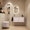 MONDIAZ TURE-DLUX Meuble toilette - 100cm - Rosee - EDEN - vasque Ostra - position gauche - 1 trou de robinet SW1105021