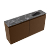 MONDIAZ TURE-DLUX Meuble toilette - 100cm - Rust - EDEN - vasque Lava - position droite - sans trou de robinet SW1104002