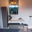 MONDIAZ ALAN - DLUX Ensemble meuble de salle de bains - 110cm - sous-meuble - Plata - 1 tiroir - lavabo suspendu - vasque à gauche - 0 trous de robinet - Frappe SW804831