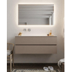 Mondiaz VICA ensemble de meuble de salle de bain - 120cm - meuble sous-vasque fumée - 2 tiroirs - lavabo lune gauche - sans trou de robinet version XL 60cm de haut SW1089756