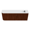 Mondiaz JOYA 111.6cm toiletmeubel - ronding links kleur Ruby - Wastafel FAYE positie Rechts Zonder kraangat kleur Talc. SW1421777