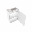 MONDIAZ TURE-DLUX Meuble toilette - 40cm - Talc - EDEN - vasque Glace - position droite - sans trou de robinet SW1103079