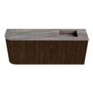 Mondiaz JOYA-DLUX 101.6cm toiletmeubel - ronding links kleur Walnut - Wastafel FAYE positie Rechts 1 kraangat kleur Oza. SW1424612