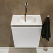 MONDIAZ TURE Kit lave-mains - 40x23x50cm - 0 trous de robinet - 1 porte - talc mat - Lavabo central - Solid Surface Blanc SW474883