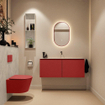 MONDIAZ TURE-DLUX Meuble toilette - 120cm - Fire - EDEN - vasque Opalo - position centrale - sans trou de robinet SW1104340