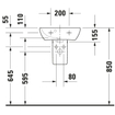 Duravit Me by starck fontein 450x155x320mm zonder kraangat met overloop wit 0293428
