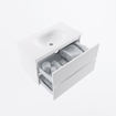 MONDIAZ VICA Meuble de salle de bains 80cm sous-meuble Talc 2 tiroirs. Lavabo MOON central sans trou de robinet, couleur Talc. SW1381801