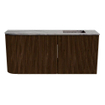 Mondiaz JOYA-DLUX 91.6cm toiletmeubel - ronding links kleur Walnut - Wastafel FAYE positie Rechts Zonder kraangat kleur Sombra. SW1424752