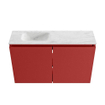 MONDIAZ TURE-DLUX Meuble toilette - 80cm - Fire - EDEN - vasque Opalo - position gauche - 1 trou de robinet SW1104339