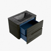 Mondiaz CIRO-DLUX Meuble de salle de bains - 70x45x50cm - Lavabo en solid surface Lava - 1 vasque au milieu - 1 trou de robinet - 2 tiroirs - Shadow SW1533802