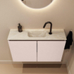 MONDIAZ TURE-DLUX Meuble toilette - 80cm - Rosee - EDEN - vasque Ostra - position centrale - 1 trou de robinet SW1105032